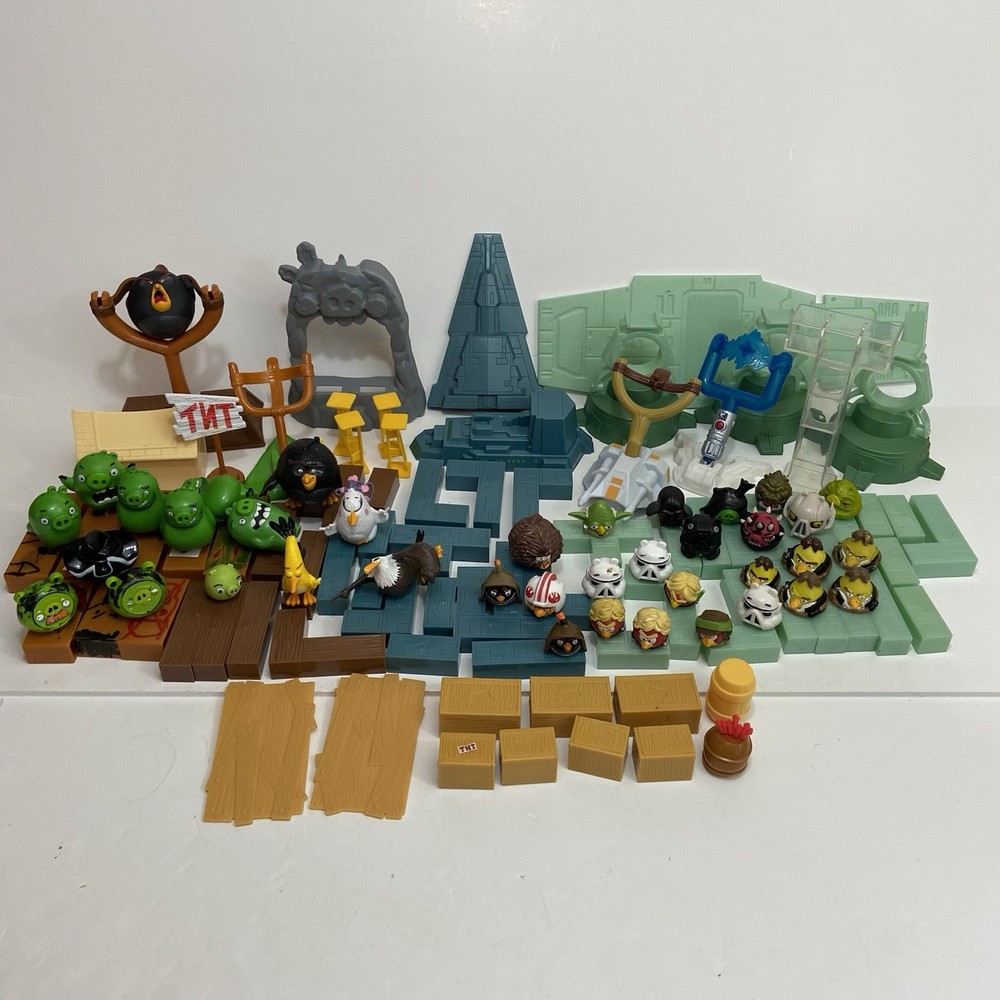 Huge Angry Bird Miscellaneous Toy Lot Figures Building Parts Star Wars