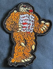 INHUMANOIDS embroidered figure D’COMPOSE patch action logo title monster mutant