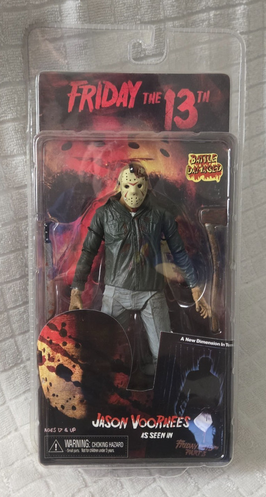 NECA Friday the 13th Part 3 JASON VOORHEES w/ Machete & Axe Bloody Action Figure