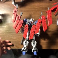 Bandai Gundam Poseable Robot Action Figure Multicolor Plastic w/ Gun
