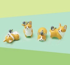 Kogimaruke Mascot Figures Corgi & Bird Quailia Gachapon (Full 4-Set)