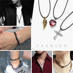 40-65cm Waterproof Braided Leather Necklace Cord Waxed Rope Lobster Clasp
