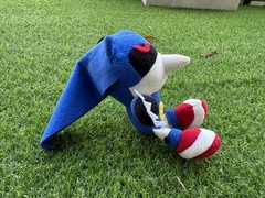 HOMEMADE Sonic the Fighters Hedgehog Metal Sonic Plush Hue Hue Hue 1995 w/ Art