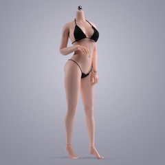 US 1/6 Bra & Briefs Bikini Swimwear Pale Skin Large Bust Breast Figure Body