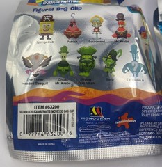 SpongeBob SquarePants 3 Packs! Monogram Figure Bag Clip Unopened Mystery Pack 7