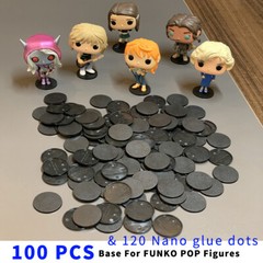 Lot 100 Display Stand Base 40mm For Funko POP figures &120 nano glue dots Black