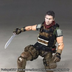 1/18 Metal Machete Knife w sheath Weapon Model For 3.75″ Action Figure