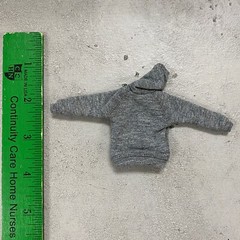 MO-HDST-GY: 1/12 Grey slim fit hoodie for 6″ SHF Figma Damtoys slim body