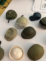 1/6 Scale Military Helmet Cap Hat Cover Plastic Fabric Large Lot of 18