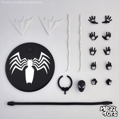 MessToys Black Neighbor Symbiote Spider‑Man Black Suit Action Figure Model