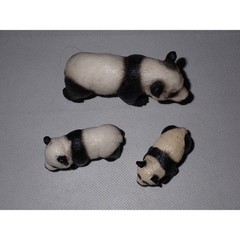 Schleich Kids Panda Bear Family Set of 3 Toy Figures Black White OS Retired