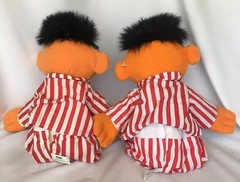Two (2) Talking Sleepy Time Snoring Ernie Tyco Plush Doll Bedtime Sesame Street