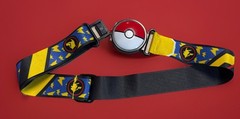 Pokemon Poke Ball Belt Blue Yellow 2018 Toy Adjustable Strap Nintendo Pikachu