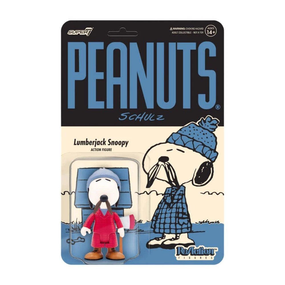 Peanuts Lumberjack Snoopy Highly Collectable ReAction 3.75″ Action Figure