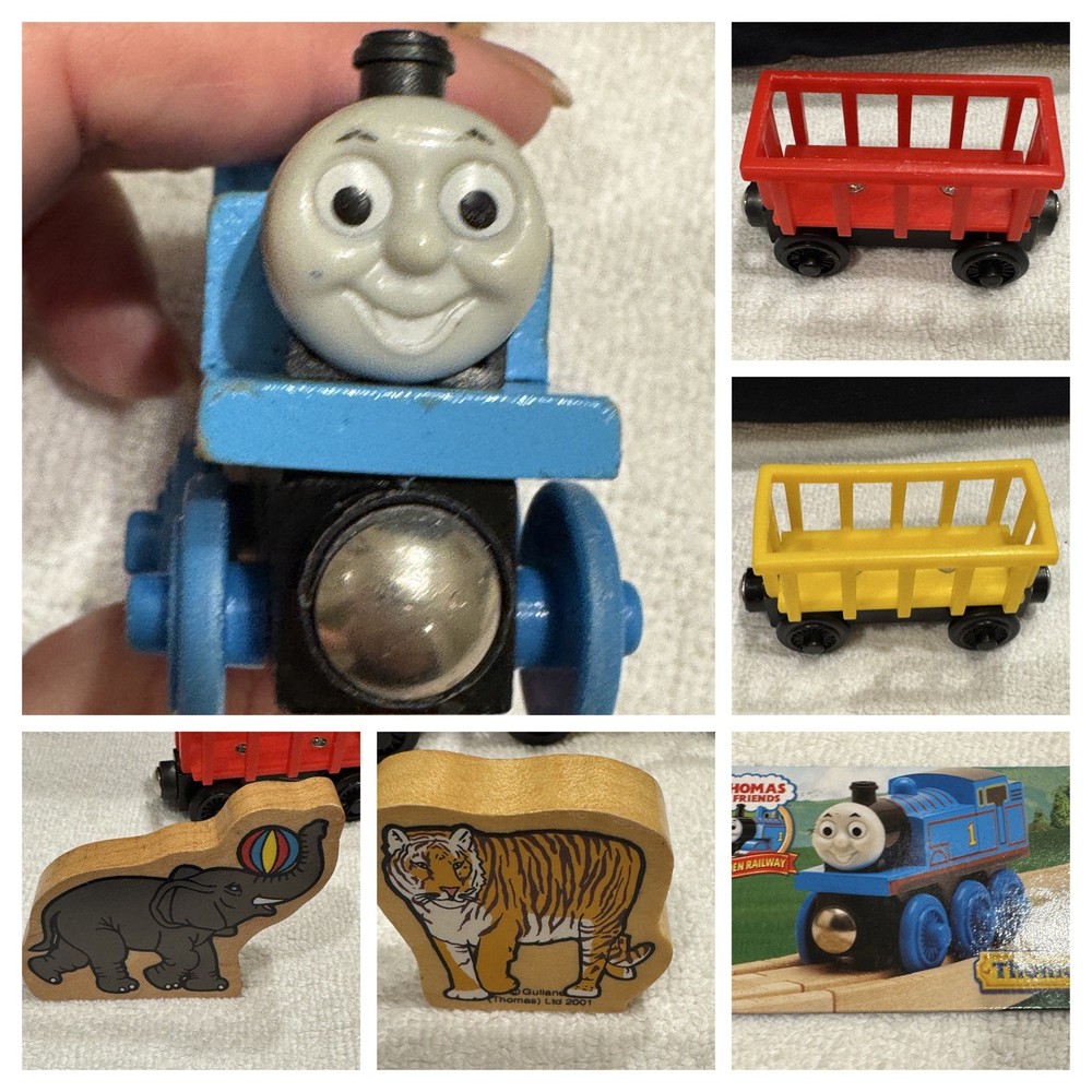 Thomas Wooden Railway Thomas Circus Tiger Elephant Zebra Red Yellow Car SeeVideo