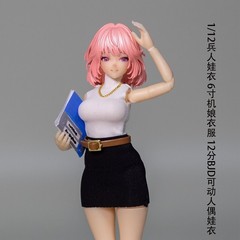 1/12 Sleeveless Top & Short Skirt Model Fit 6” Female Girl Figure Body
