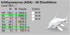 Ichthyosaurus TOP STATS Level 362 Ark Survival Ascended Official PVE