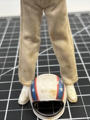 1972 Ideal Toys Evel Knievel Figure Bendy Rubber w/ Helmet VTG 1970s Motorcycle
