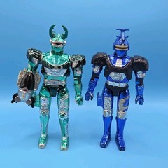 1996 Bandai Beetleborgs Blue Stinger & Green Hunter Action Figure Lot Of 2