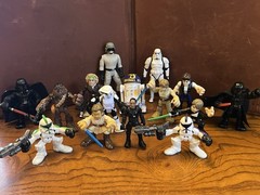 LOT OF 15 STAR WARS FIGURES – VARIOUS YEARS & SIZES – LUKE, SOLO, DARTH, R2