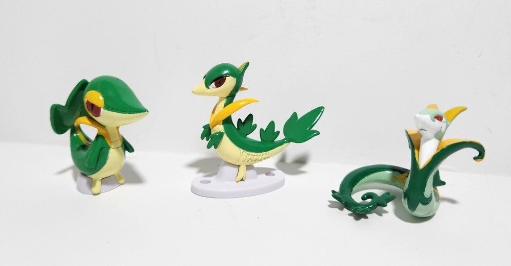 Tomy Officially Licensed Snivy, Servine & Serperior Evolution Toy Lot – New