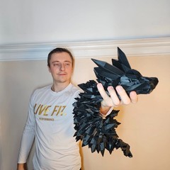 Giant Crystal Dragon 60 Inches 3D Printed