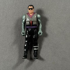 Vintage 1988 Cyber Soldier Action Figure 5in Black Pants Purple Backpack Gray