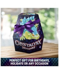 CrystaLynx Dragons 9” Rare Purple Green Yellow Pink Magenta