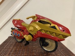 Power Rangers Dino Thunder Raptor Motorcycle & Bandai Red Ranger VINTAGE Bundle