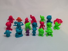 20 Garbage Pail Kids Topps Micro Figures Lot Minikins Green Red Blue Orange