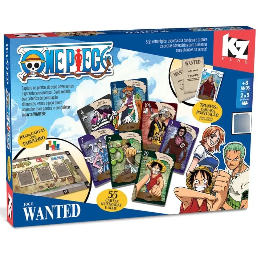 One Piece WANTED Board Game Portuguese Brazilian Edition Elka Anime Game