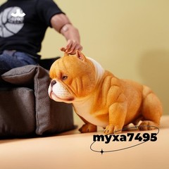 Realistic Bully Dog Model Puppy Animal Ornament Figurine Statue Resin Toy Gift