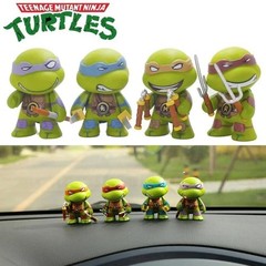 TMNT Mni Action Toy Figures 4Pcs Ninja Turtle Ornaments Car Dashboard Gift