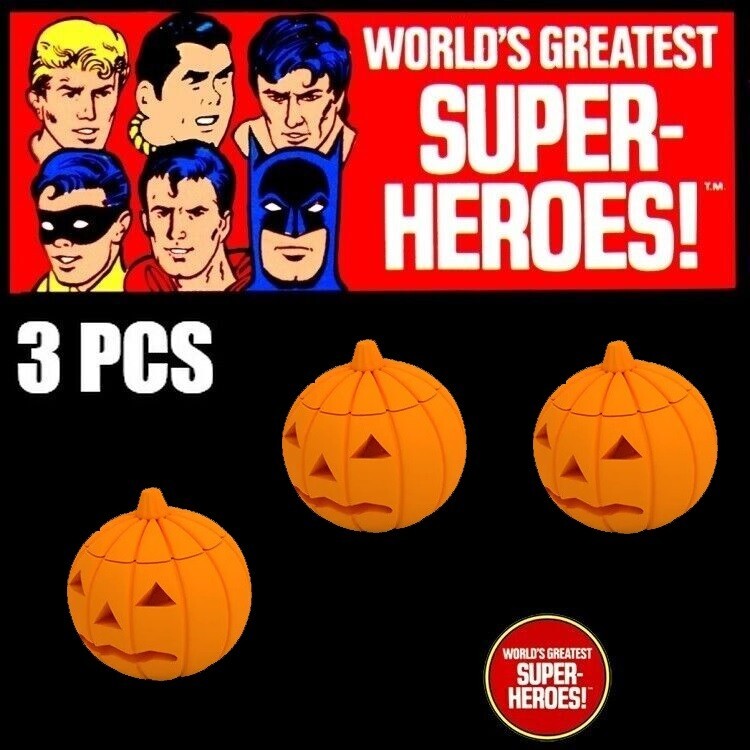 Mego Green Goblin Orange Pumpkin Bomb (3 pcs) For WGSH 8” Action Figure