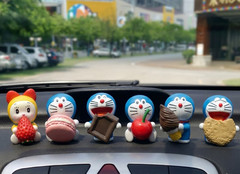6Pcs/Set Anime Doraemon Expressions Figures Kawaii Car Decorations Home Decor