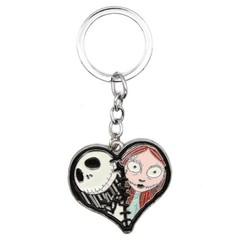 JACK SKELLINGTON SALLY HEART Nightmare Before Christmas 1.5 in. Key Chain
