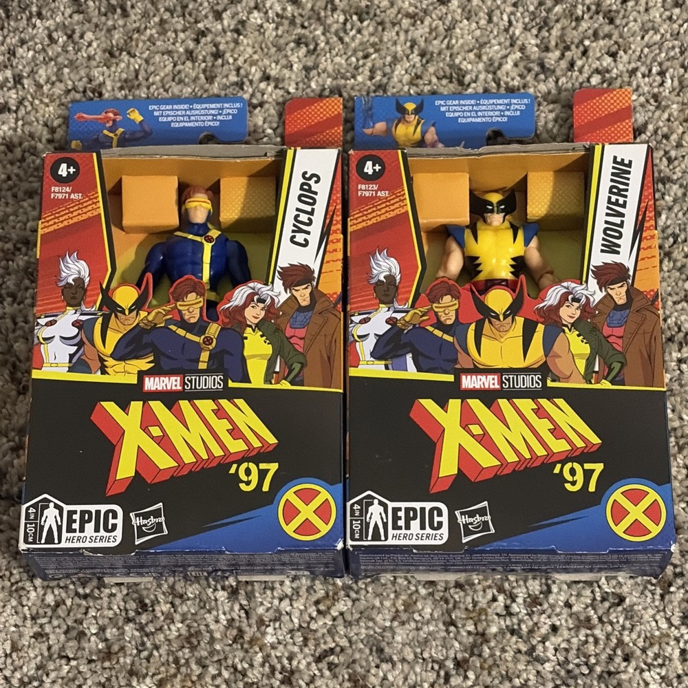 X-Men 97 Epic Hero Series Lot – Cyclops Wolverine 4 Inch Hasbro New Sealed