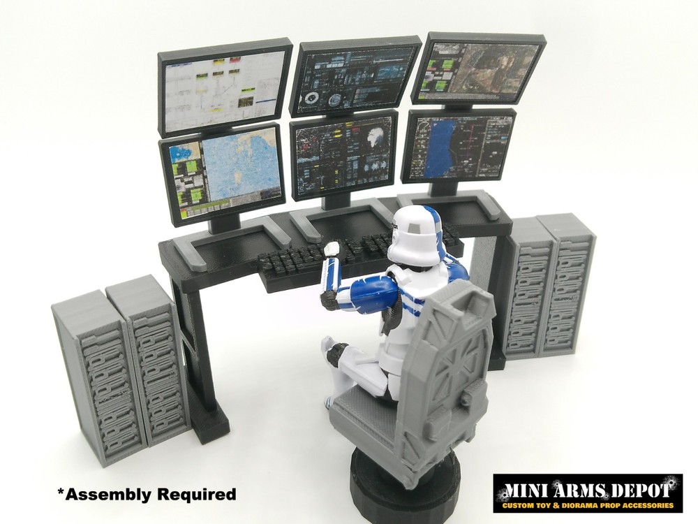 1:18 Scale Command Center Computer Diorama Set for 4″ Star Wars Figures