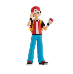 Pokemon Scale World Kanto Red & Snorlax with Poke Flute 1/20 Scale Figure Set