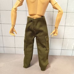 1/6 Scale DARK GREEN CARGO PANTS TROUSER for 12″ Figure Clothes Uniform GI Joe