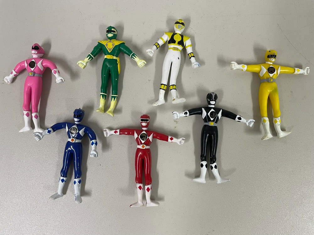 Mighty Morphin Power Rangers 1994 Bendable Figure Lot of 7 Vintage Bendy Bend Em