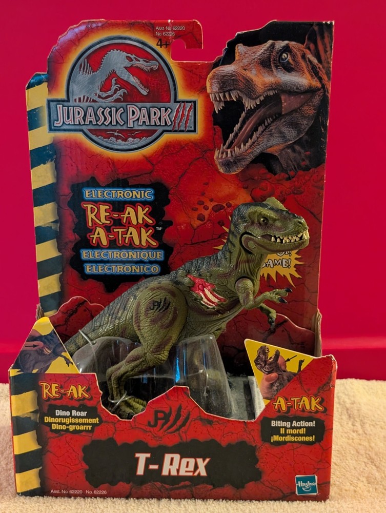 Jurassic Park III Electronic Re-Ak A-Tak T-Rex Figure- New In Box -Hasbro