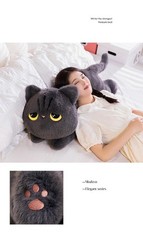 50-90cm Giant Black Cat Plush Toy Kawaii Cuddly Stuffed Pillow Kids Gift
