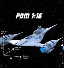 Star Wars Mandalorian N1 Starfighter 24″ Model Kit W Base 1/16 Custom 3 Model Ki