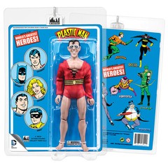 Official DC Comics Plastic Man 8 Inch Action Figure with Retro Style Retro Card