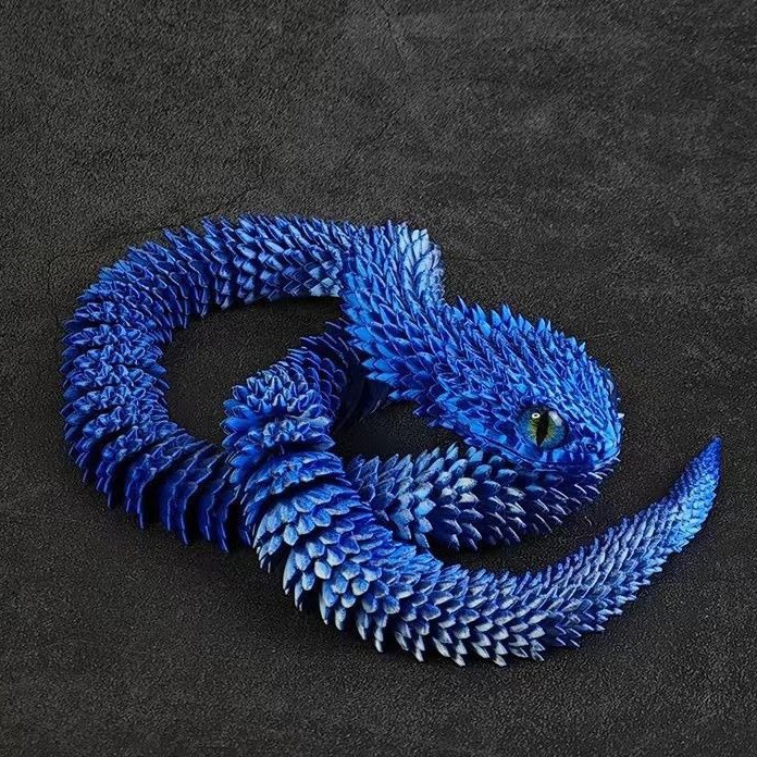 3D Printed Snake Full Articulated Flexible Fidget Fidget Toy Desk Car Decor Gift
