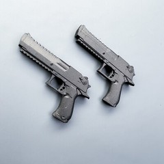 Desert Eagle V1 (Set of x2) 1:12 Scale 3D Printed Figure Pistols