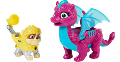 Paw Patrol, Rescue Knights Rubble & Dragon Blizzie Action Figures Set – Ages 3 +