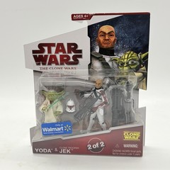 Star Wars Clone Wars Yoda & Clone Trooper Jek Action Figure 2-pk Walmart 2009