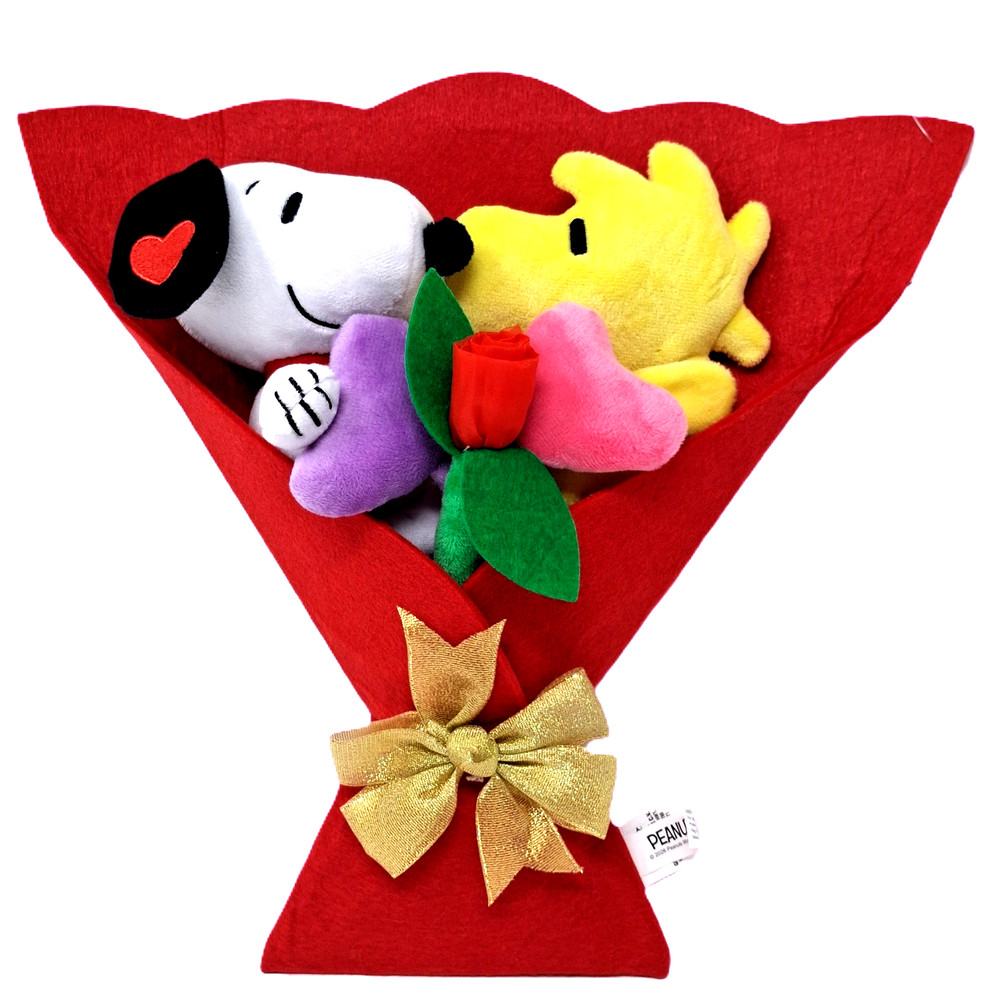 SNOOPY & WOODSTOCK Peanuts 13″ Plush Valentine’s Day Bouquet 2026 New